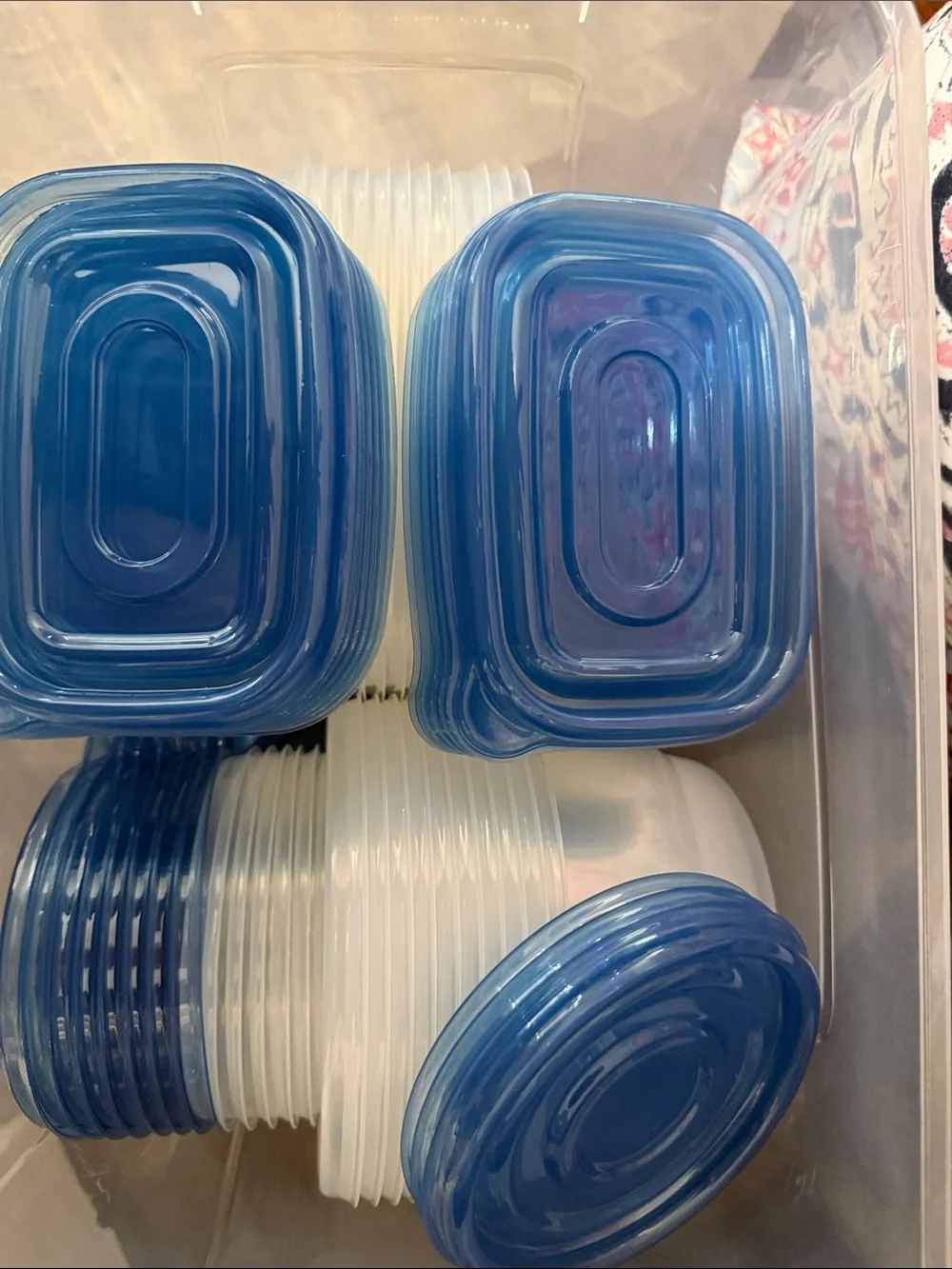 NIB Blue-Lid Food Storage Container Set - BPA-Free Kitchen Organization